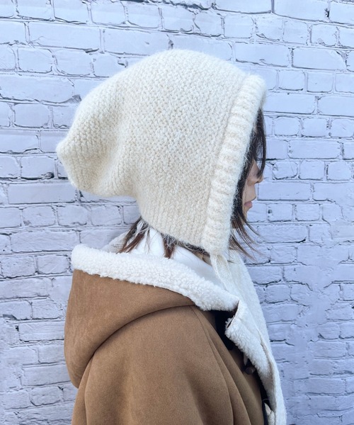 RUBY AND YOU（ルビーアンドユー）の「［select］ストラップニット帽（ニットキャップ/ビーニー・レディース・アイボリー/グレー/ブルー・FREE）」の2枚目の写真