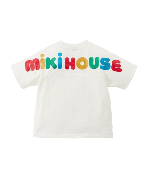 MIKI HOUSE(ミキハウス)の「バックロゴ半袖Tシャツ(Tシャツ/カットソー・キッズ・ブルー系その他/ホワイト/ブラック・150cm/140cm/130cm/120cm/110cm/100cm/80cm/90cm)」の1枚目の写真
