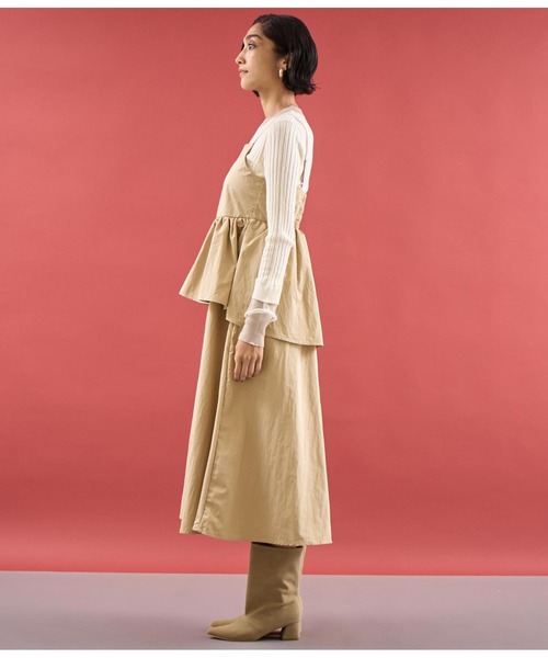 Settimissimo（セッティミッシモ）の「タフタ レイヤード キャミソール ワンピース（ワンピース・レディース・ベージュ/ブラック・FREE）」の16枚目の写真