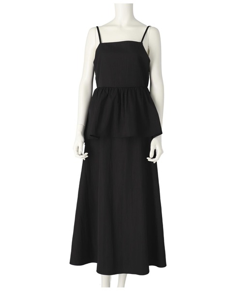 Settimissimo（セッティミッシモ）の「タフタ レイヤード キャミソール ワンピース（ワンピース・レディース・ベージュ/ブラック・FREE）」の4枚目の写真