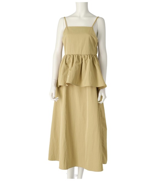 Settimissimo（セッティミッシモ）の「タフタ レイヤード キャミソール ワンピース（ワンピース・レディース・ベージュ/ブラック・FREE）」の7枚目の写真