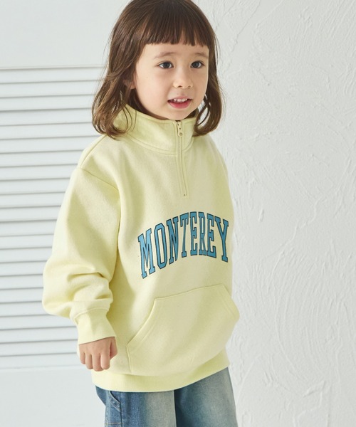 pairmanon（ペアマノン）の「裏起毛 ビッグシルエット ハーフジップ プリントトレーナー（スウェット・キッズ・ブラック/ライトブルー/グレー/ライトイエロー・140/120/130/110/90/100/150）」の4枚目の写真