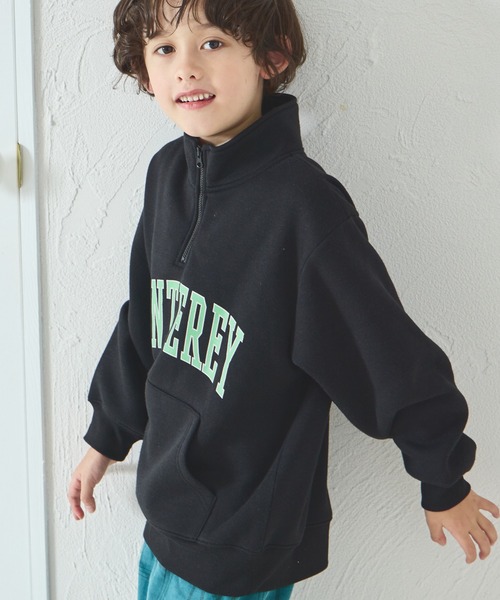 pairmanon（ペアマノン）の「裏起毛 ビッグシルエット ハーフジップ プリントトレーナー（スウェット・キッズ・ブラック/ライトブルー/グレー/ライトイエロー・140/120/130/110/90/100/150）」の5枚目の写真