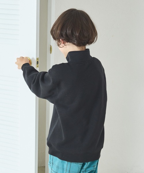 pairmanon（ペアマノン）の「裏起毛 ビッグシルエット ハーフジップ プリントトレーナー（スウェット・キッズ・ブラック/ライトブルー/グレー/ライトイエロー・140/120/130/110/90/100/150）」の6枚目の写真