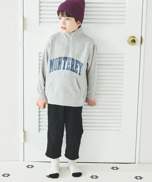 pairmanon（ペアマノン）の「裏起毛 ビッグシルエット ハーフジップ プリントトレーナー（スウェット・キッズ・ブラック/ライトブルー/グレー/ライトイエロー・140/120/130/110/90/100/150）」の8枚目の写真