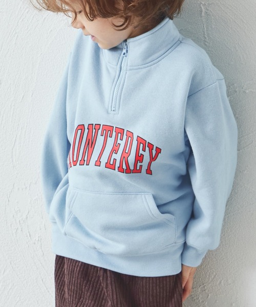 pairmanon（ペアマノン）の「裏起毛 ビッグシルエット ハーフジップ プリントトレーナー（スウェット・キッズ・ブラック/ライトブルー/グレー/ライトイエロー・140/120/130/110/90/100/150）」の9枚目の写真