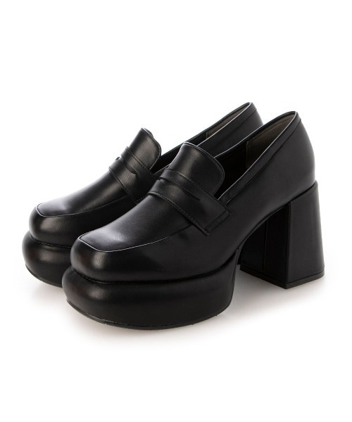 Mafmof(マフモフ)の「Mafmof(マフモフ)9cmチャンキーヒール厚底プラットフォームローファーパンプス(パンプス・レディース・ブラック系その他/ブラック・S/M/L/LL)」の5枚目の写真