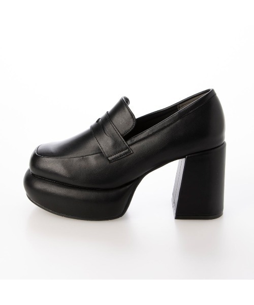 Mafmof(マフモフ)の「Mafmof(マフモフ)9cmチャンキーヒール厚底プラットフォームローファーパンプス(パンプス・レディース・ブラック系その他/ブラック・S/M/L/LL)」の14枚目の写真