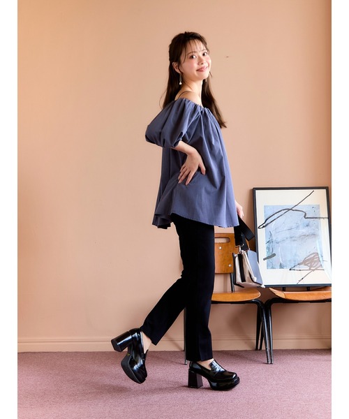 Mafmof(マフモフ)の「Mafmof(マフモフ)9cmチャンキーヒール厚底プラットフォームローファーパンプス(パンプス・レディース・ブラック系その他/ブラック・S/M/L/LL)」の17枚目の写真