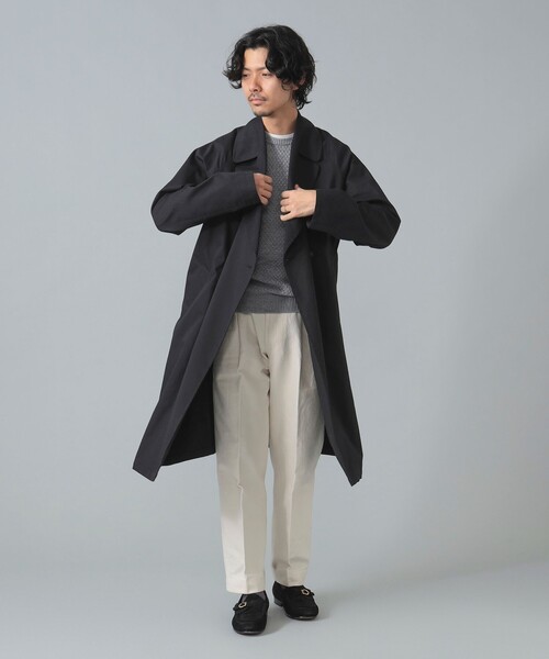 HEVO(イーヴォ)の「【別注】hevo / BRINDISI コットンギャバジン ダブルブレスト コート(その他アウター・メンズ・ブラック・42/44/46/48/50)」の4枚目の写真