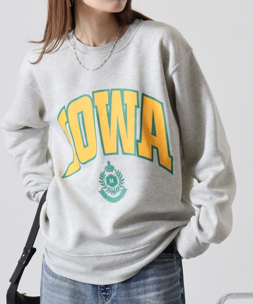 FUNALIVE(ファンアライブ)の「Fleece-lined print sweatshirt / 裏起毛プリントトレーナー unisex(スウェット・メンズ・ホワイト系3/ブラック系2/ベージュ系1/グリーン系1/杢グレー/ヘザーチャコール/ネイビー/グレイッシュベージュ/ホワイト系1/ホワイト系2/ブラック系1/ブラック系3/グレー系1/ネイビー系1/チャコール/オートミール/グリーン/ブラック/チャコールアッシュ/チャコールグレー・M/L/XL)」の3枚目の写真