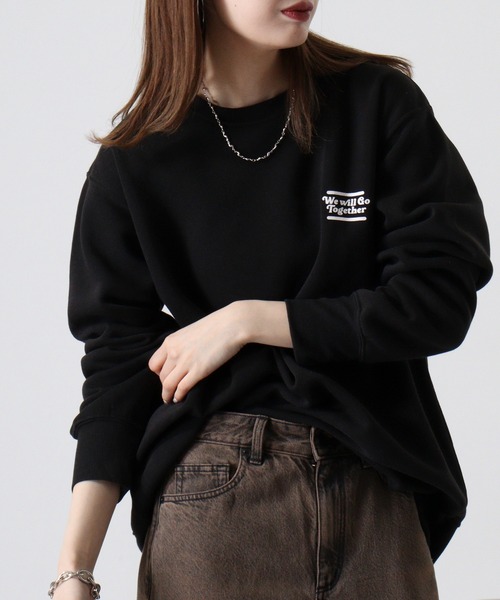 FUNALIVE(ファンアライブ)の「Fleece-lined print sweatshirt / 裏起毛プリントトレーナー unisex(スウェット・メンズ・ホワイト系3/ブラック系2/ベージュ系1/グリーン系1/杢グレー/ヘザーチャコール/ネイビー/グレイッシュベージュ/ホワイト系1/ホワイト系2/ブラック系1/ブラック系3/グレー系1/ネイビー系1/チャコール/オートミール/グリーン/ブラック/チャコールアッシュ/チャコールグレー・M/L/XL)」の5枚目の写真