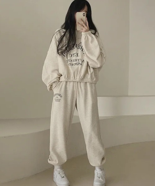 正規品♡裏毛スウェット♡ロゴ上下セット♡ネイビー WEGO（ウィゴー）の「WEGO/裏起毛ロゴスウェット上下