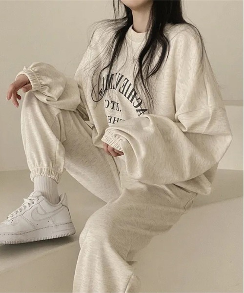 セール】WEGO/裏起毛ロゴスウェット上下セットアップ