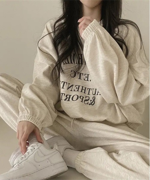 セール】WEGO/裏起毛ロゴスウェット上下セットアップ