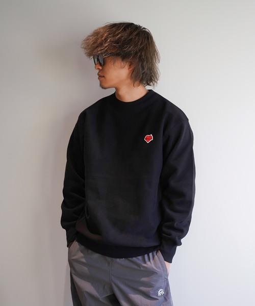 #Re:room（リルーム）の「ハートアイコンワッペンビッグトレーナー（スウェット・メンズ・ブラック/グレー・M-L/S-M）」の15枚目の写真