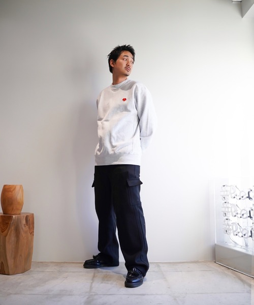 #Re:room（リルーム）の「ハートアイコンワッペンビッグトレーナー（スウェット・メンズ・ブラック/グレー・M-L/S-M）」の5枚目の写真