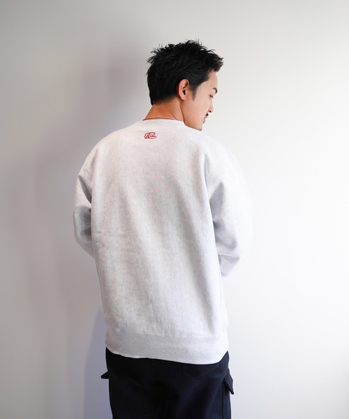 #Re:room（リルーム）の「ハートアイコンワッペンビッグトレーナー（スウェット・メンズ・ブラック/グレー・M-L/S-M）」の3枚目の写真