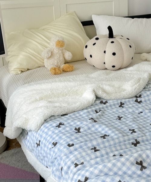 Made in I（メイドインアイ）の「リボン×チェック柄 ブランケット