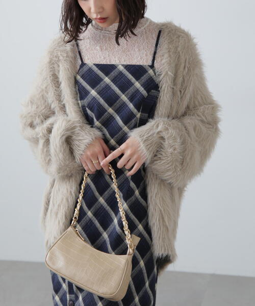 FREE'S MART(フリーズマート)の「シャギーロングカーディガン(カーディガン/ボレロ・レディース・グレー/ブラウン/ベージュ・FREE)」の3枚目の写真