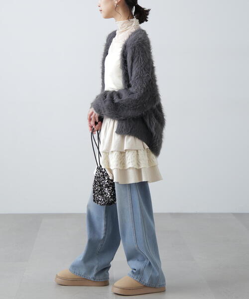 FREE'S MART(フリーズマート)の「シャギーロングカーディガン(カーディガン/ボレロ・レディース・グレー/ブラウン/ベージュ・FREE)」の9枚目の写真