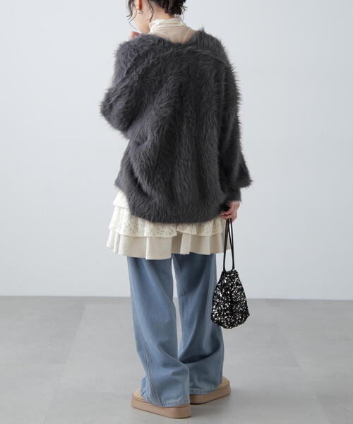 FREE'S MART(フリーズマート)の「シャギーロングカーディガン(カーディガン/ボレロ・レディース・グレー/ブラウン/ベージュ・FREE)」の10枚目の写真