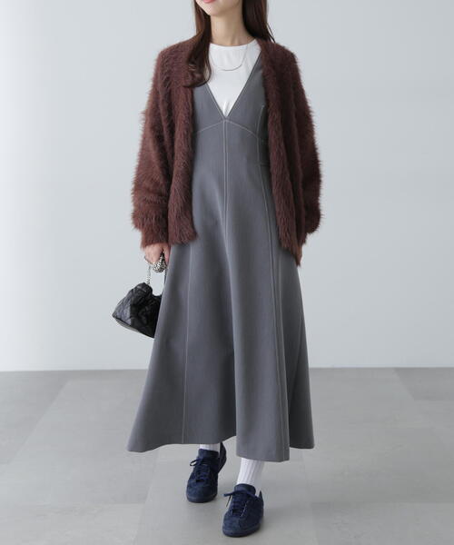 FREE'S MART(フリーズマート)の「シャギーロングカーディガン(カーディガン/ボレロ・レディース・グレー/ブラウン/ベージュ・FREE)」の5枚目の写真