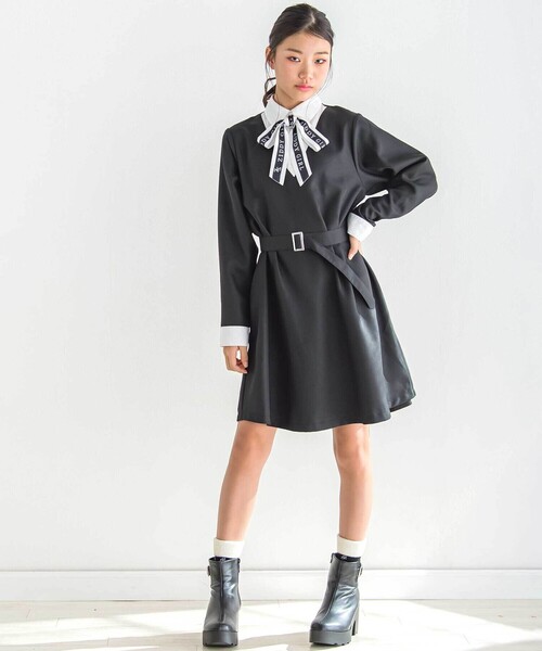 リボンタイ付きワンピ―ス(130~160cm)（ワンピース）｜ZIDDY（ジディ）