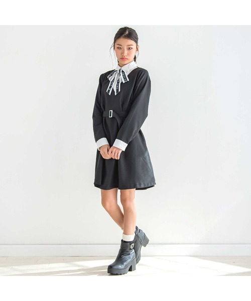 リボンタイ付きワンピ―ス(130~160cm)（ワンピース）｜ZIDDY（ジディ）