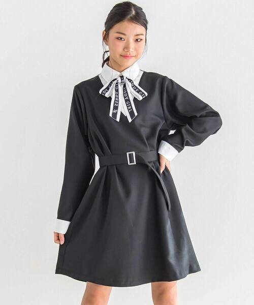 リボンタイ付きワンピ―ス(130~160cm)（ワンピース）｜ZIDDY（ジディ）