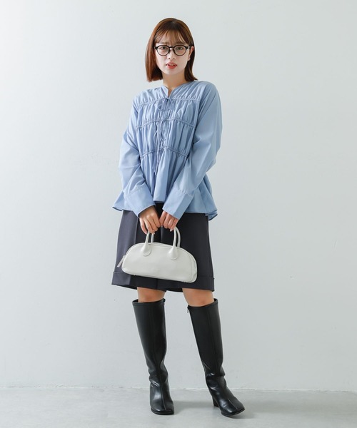 SENSE OF PLACE by URBAN RESEARCH（センスオブプレイスバイアーバンリサーチ）の「ラウンドスクエアボストンバッグ（ボストンバッグ・レディース・ブラック/アイボリー/レッド・ONE）」の7枚目の写真