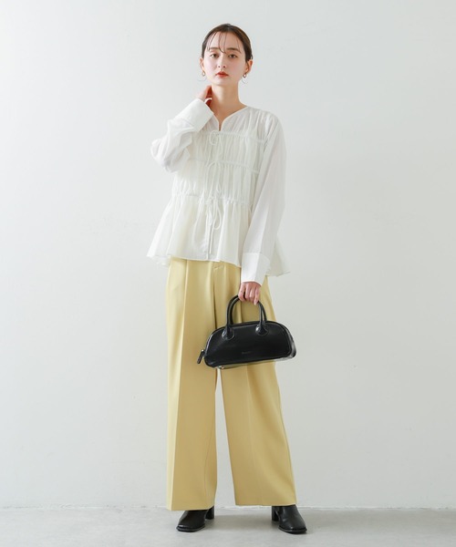 SENSE OF PLACE by URBAN RESEARCH（センスオブプレイスバイアーバンリサーチ）の「ラウンドスクエアボストンバッグ（ボストンバッグ・レディース・ブラック/アイボリー/レッド・ONE）」の8枚目の写真