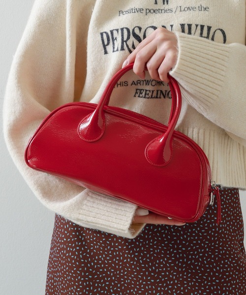 SENSE OF PLACE by URBAN RESEARCH（センスオブプレイスバイアーバンリサーチ）の「ラウンドスクエアボストンバッグ（ボストンバッグ・レディース・ブラック/アイボリー/レッド・ONE）」の11枚目の写真