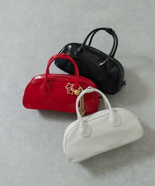 SENSE OF PLACE by URBAN RESEARCH（センスオブプレイスバイアーバンリサーチ）の「ラウンドスクエアボストンバッグ（ボストンバッグ・レディース・ブラック/アイボリー/レッド・ONE）」の13枚目の写真