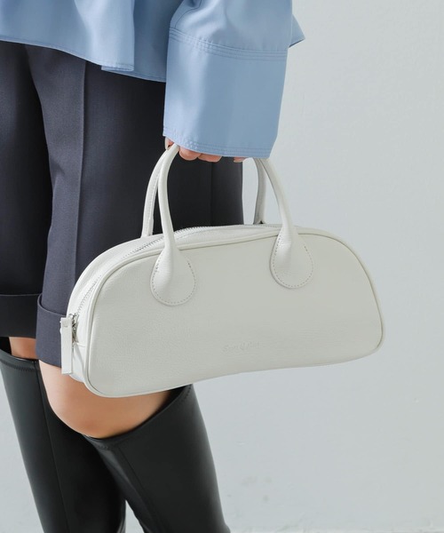 SENSE OF PLACE by URBAN RESEARCH（センスオブプレイスバイアーバンリサーチ）の「ラウンドスクエアボストンバッグ（ボストンバッグ・レディース・ブラック/アイボリー/レッド・ONE）」の5枚目の写真