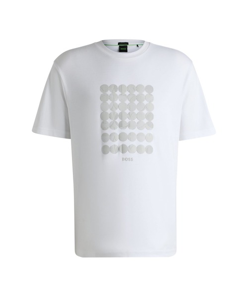 BOSS(ボス)の「コットンインターロック Tシャツ サークルアートワーク(Tシャツ/カットソー・メンズ・ホワイト/グリーン・M/L/XXXL/XXL/XL/S)」の6枚目の写真