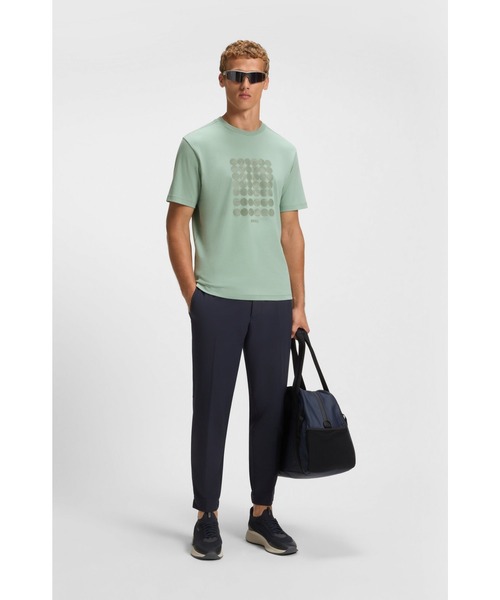 BOSS(ボス)の「コットンインターロック Tシャツ サークルアートワーク(Tシャツ/カットソー・メンズ・ホワイト/グリーン・M/L/XXXL/XXL/XL/S)」の9枚目の写真