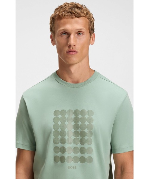 BOSS(ボス)の「コットンインターロック Tシャツ サークルアートワーク(Tシャツ/カットソー・メンズ・ホワイト/グリーン・M/L/XXXL/XXL/XL/S)」の7枚目の写真