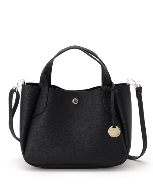 OPAQUE.CLIP（オペークドットクリップ）の「【軽量／2WAY】シュリンク合皮ラウンドフォルムミドルトートバッグ（トートバッグ・レディース・ベージュ/イエロー系その他/ブラック・00）」の14枚目の写真