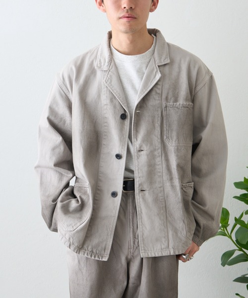 ai no de（アイノデ）の「【ainode】hazakawa 襟付きJK（テーラードジャケット・メンズ・アイボリー/グレー・FREE）」の14枚目の写真