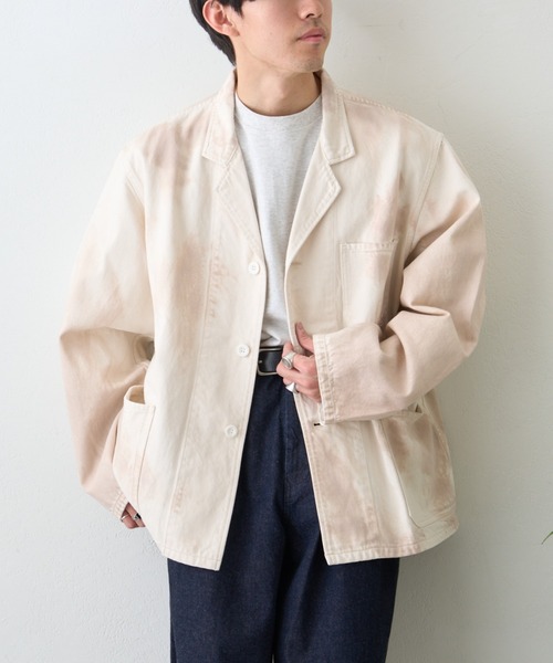 ai no de（アイノデ）の「【ainode】hazakawa 襟付きJK（テーラードジャケット・メンズ・アイボリー/グレー・FREE）」の6枚目の写真