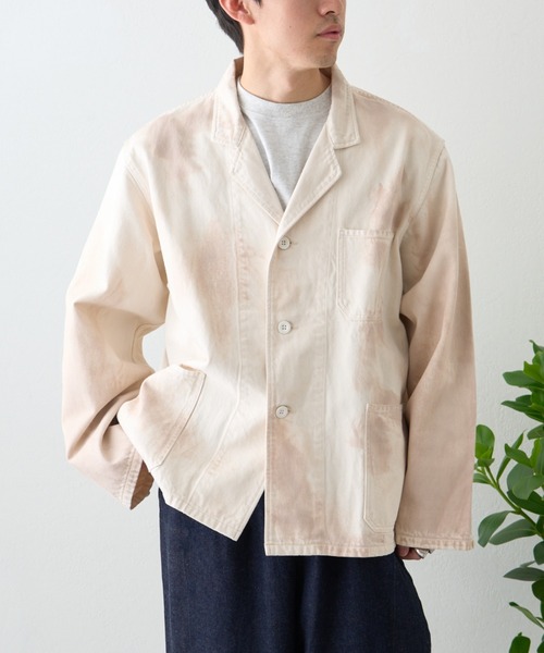 ai no de（アイノデ）の「【ainode】hazakawa 襟付きJK（テーラードジャケット・メンズ・アイボリー/グレー・FREE）」の9枚目の写真