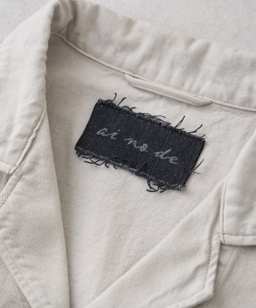 ai no de（アイノデ）の「【ainode】hazakawa 襟付きJK（テーラードジャケット・メンズ・アイボリー/グレー・FREE）」の3枚目の写真