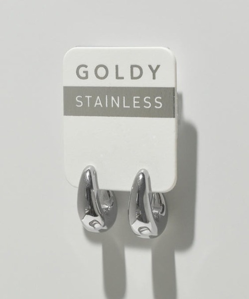 GOLDY(ゴールディ)の「【GOLDY】アレルギー対応 メタル クレッセント シェイプ ステンレス ピアス 1230604(ピアス(両耳用)・レディース・シルバー/ゴールド・FREE)」の4枚目の写真