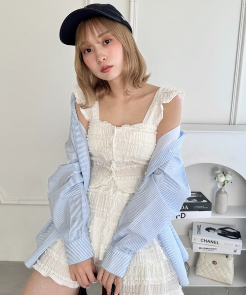 セール】ホイップレースフリルビスチェ（キャミソール）｜Loueme