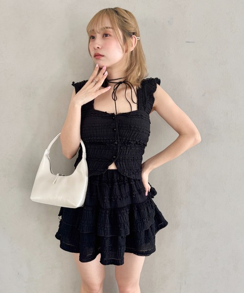 セール】ホイップレースフリルビスチェ（キャミソール）｜Loueme