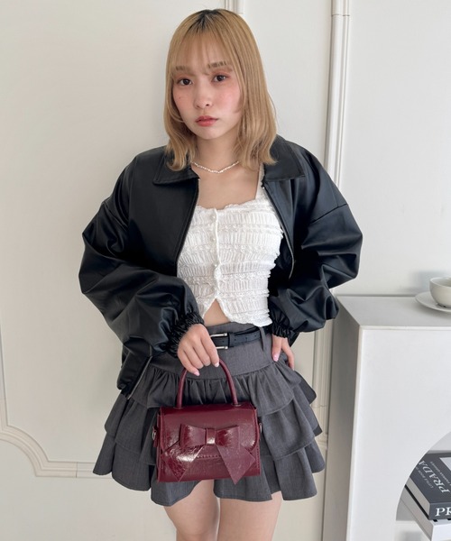 Loueme(ルエム)の「ホイップレースフリルビスチェ(キャミソール・レディース・ブラック/アイボリー/ホワイト/ピンク/ライトブルー・FREE)」の17枚目の写真