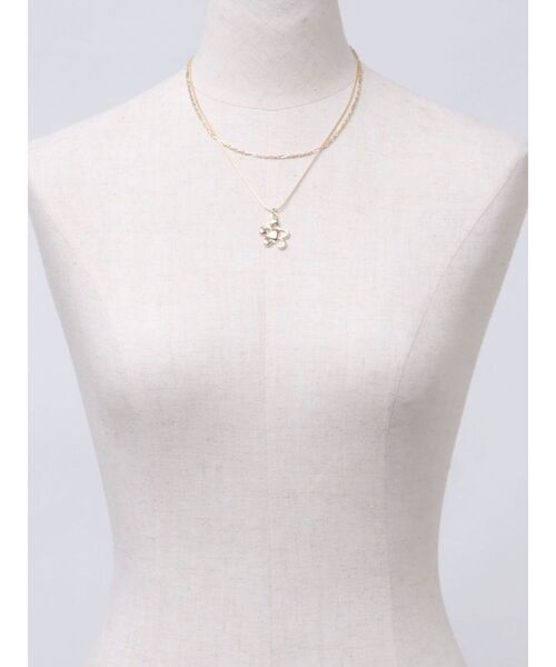 EMODA(エモダ)の「フラワーモチーフダブルネックレス(ピアス(両耳用)・レディース・ゴールド/シルバー・FREE)」の11枚目の写真