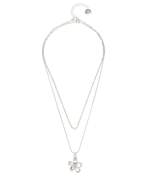 EMODA(エモダ)の「フラワーモチーフダブルネックレス(ピアス(両耳用)・レディース・ゴールド/シルバー・FREE)」の12枚目の写真