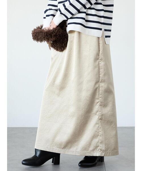 Lugnoncure（ルノンキュール）の「サテンエンボススカート（スカート・レディース・ベージュ/ミント/ブラウン・F）」の9枚目の写真